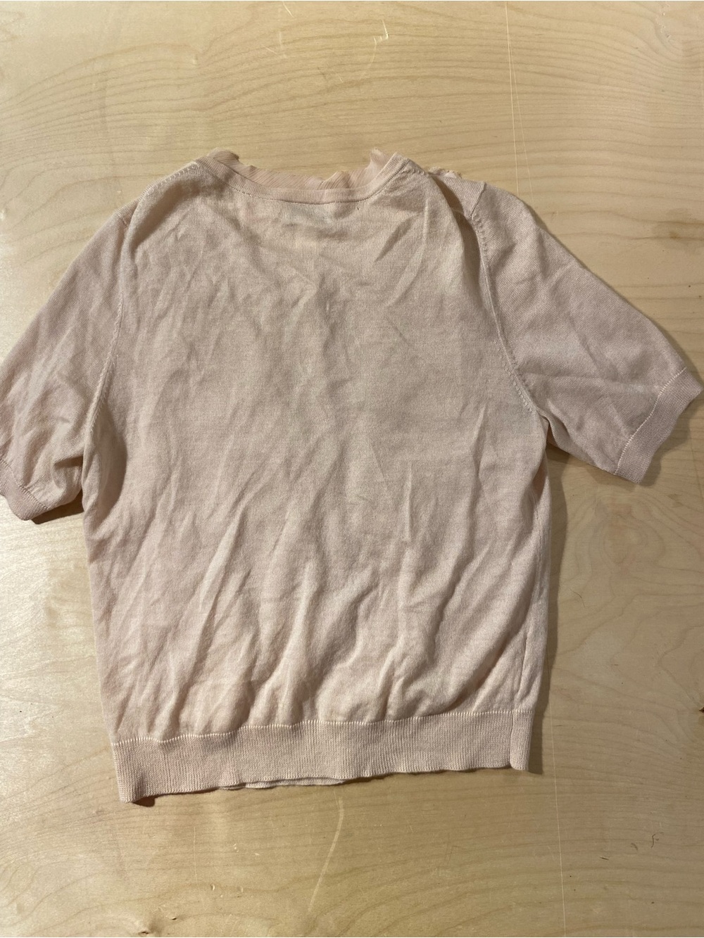 LOFT Rosette Front Short-Sleeve Cardigan - Light Pink Medium (SS) - Picture 5 of 6